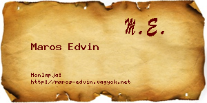 Maros Edvin névjegykártya